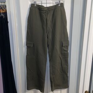 Zara Olive Green Cargo Sweatpants